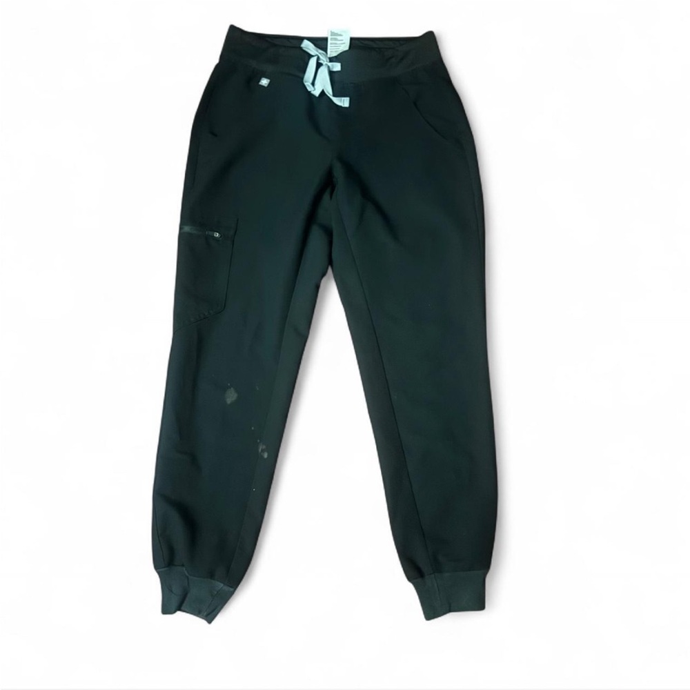 Figs Black Jogger Sweatpants with small bleach stains